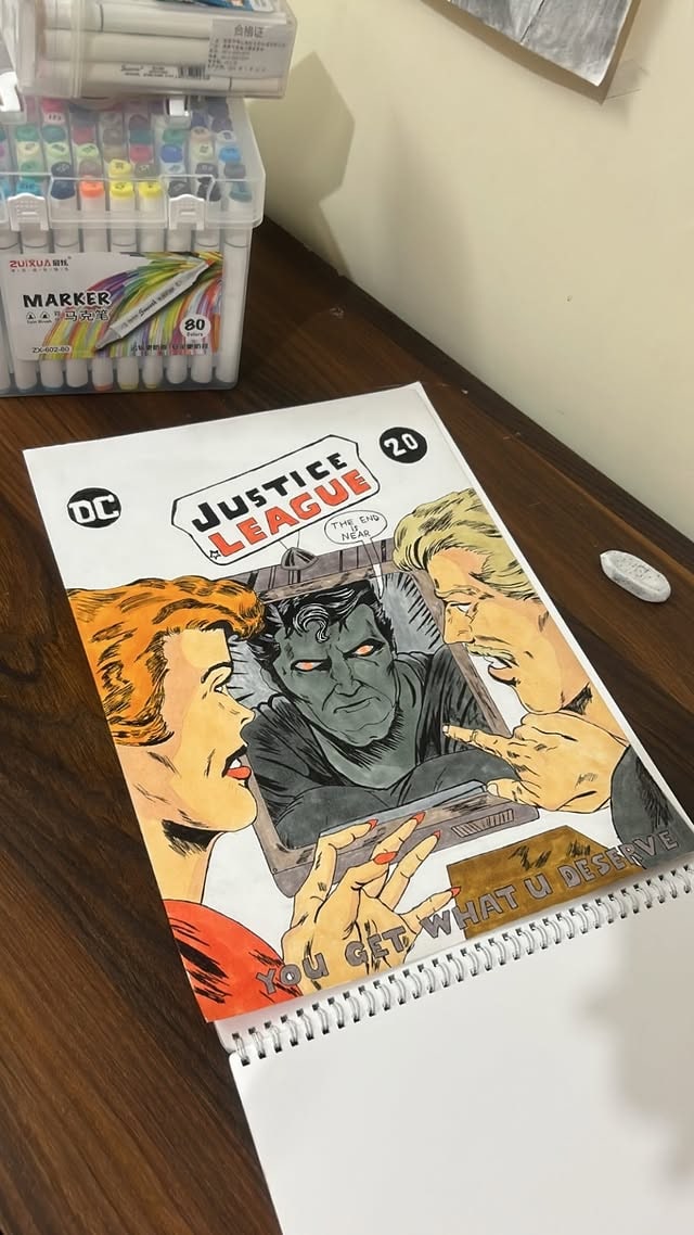 Justice League cover study — marker (fan art)
