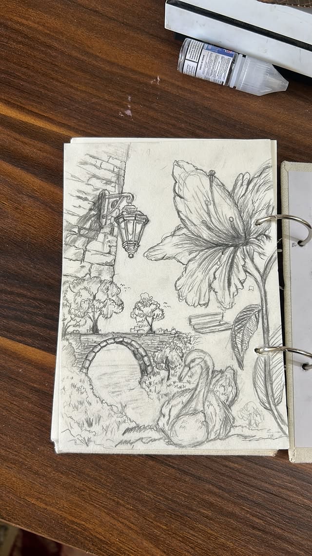 Landscape study — pencil