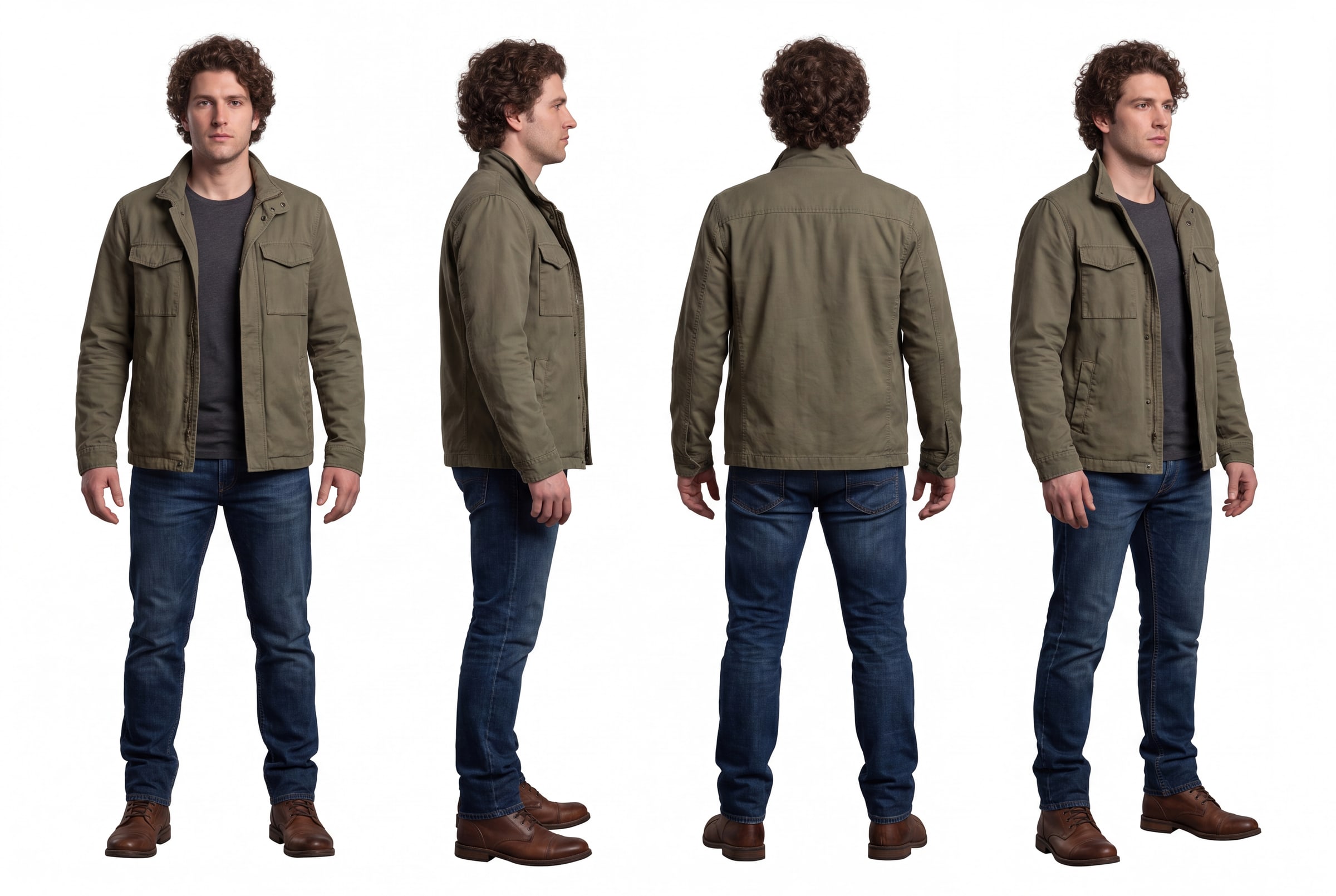 Lead character full-body turnaround sheet