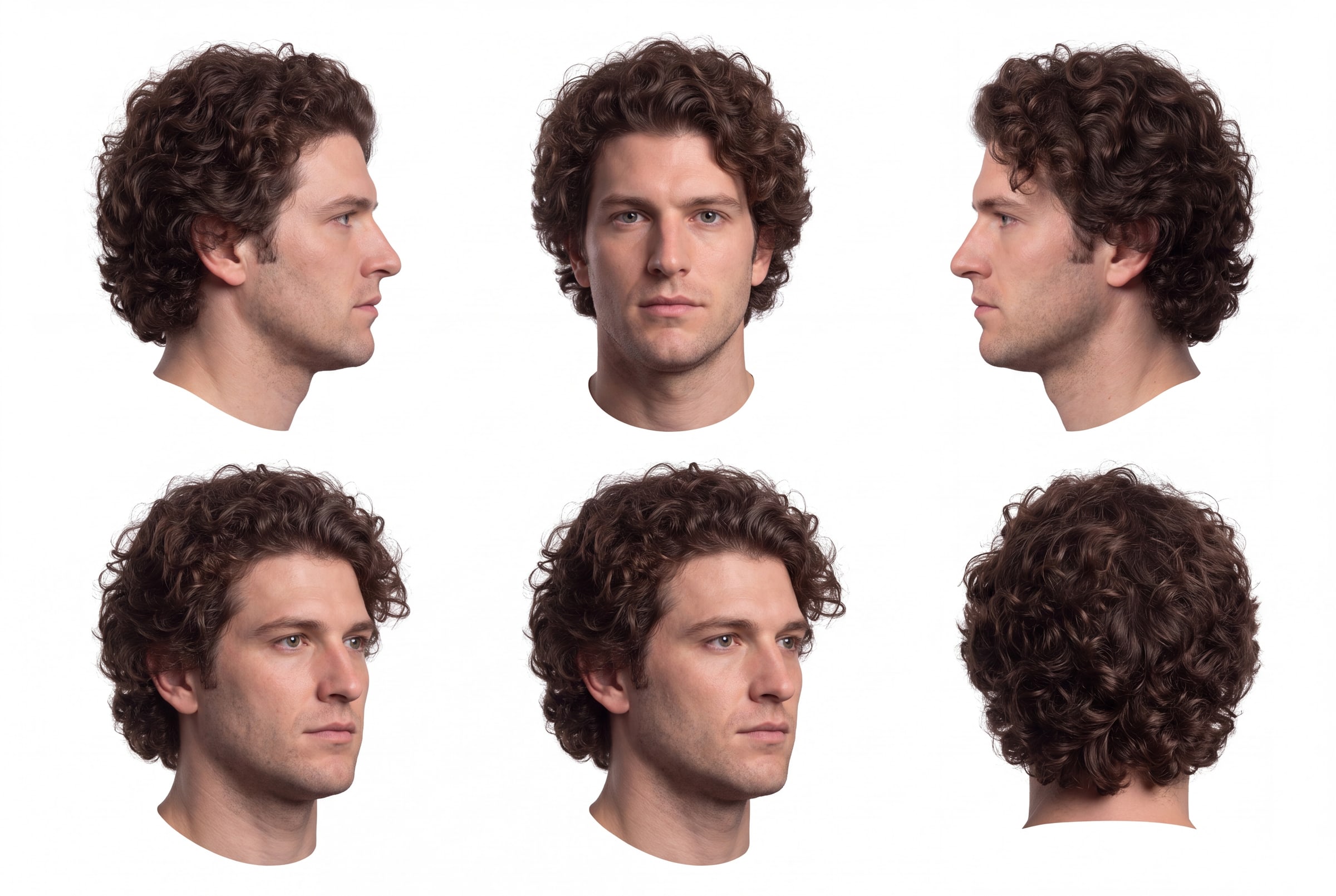 Lead character head turnaround, multiple angles